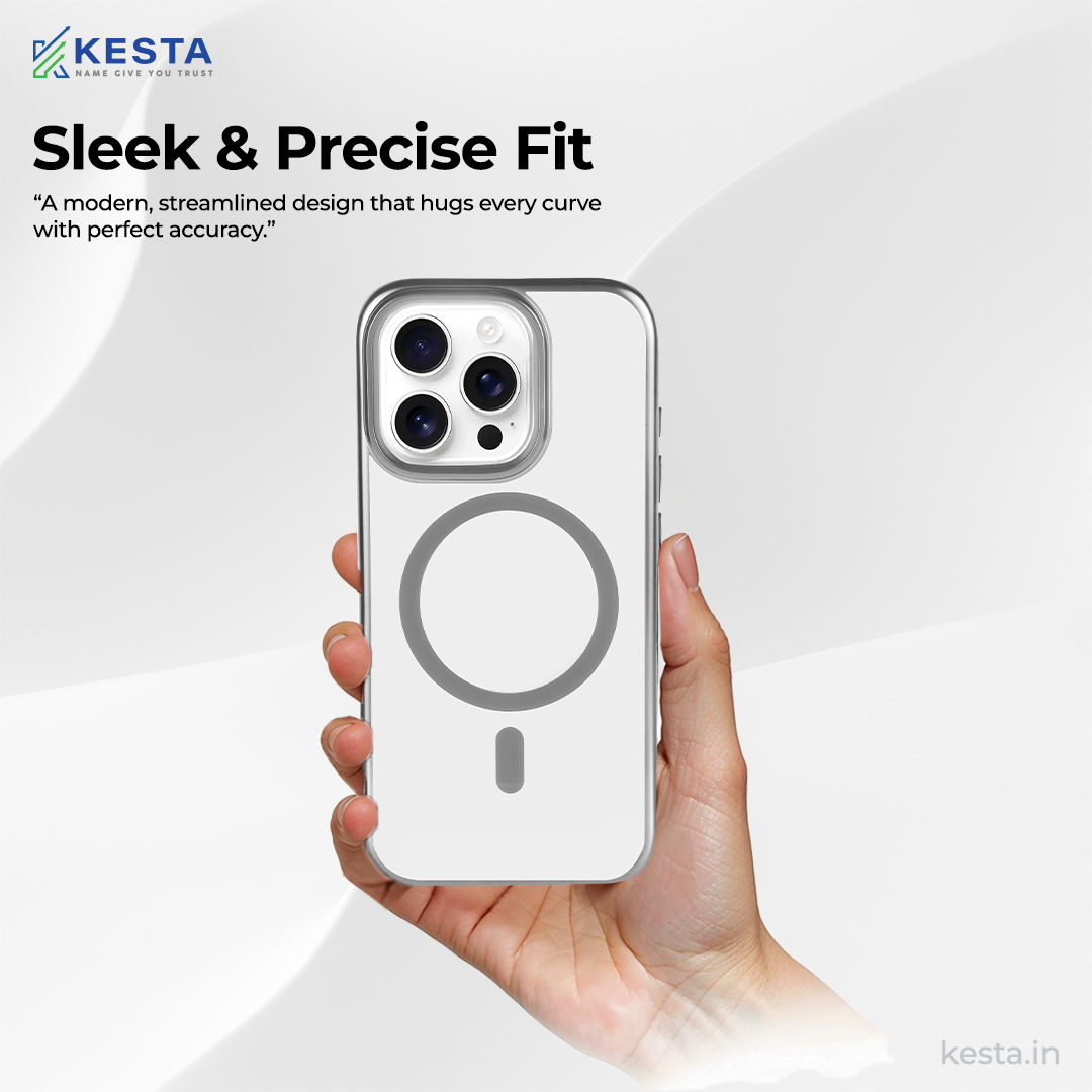 iPhone 16 Pro Max Cover - Notify Popup Grey Transparent Case (Camera Sink Protection & Wireless Charging Optimized)